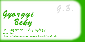 gyorgyi beky business card
